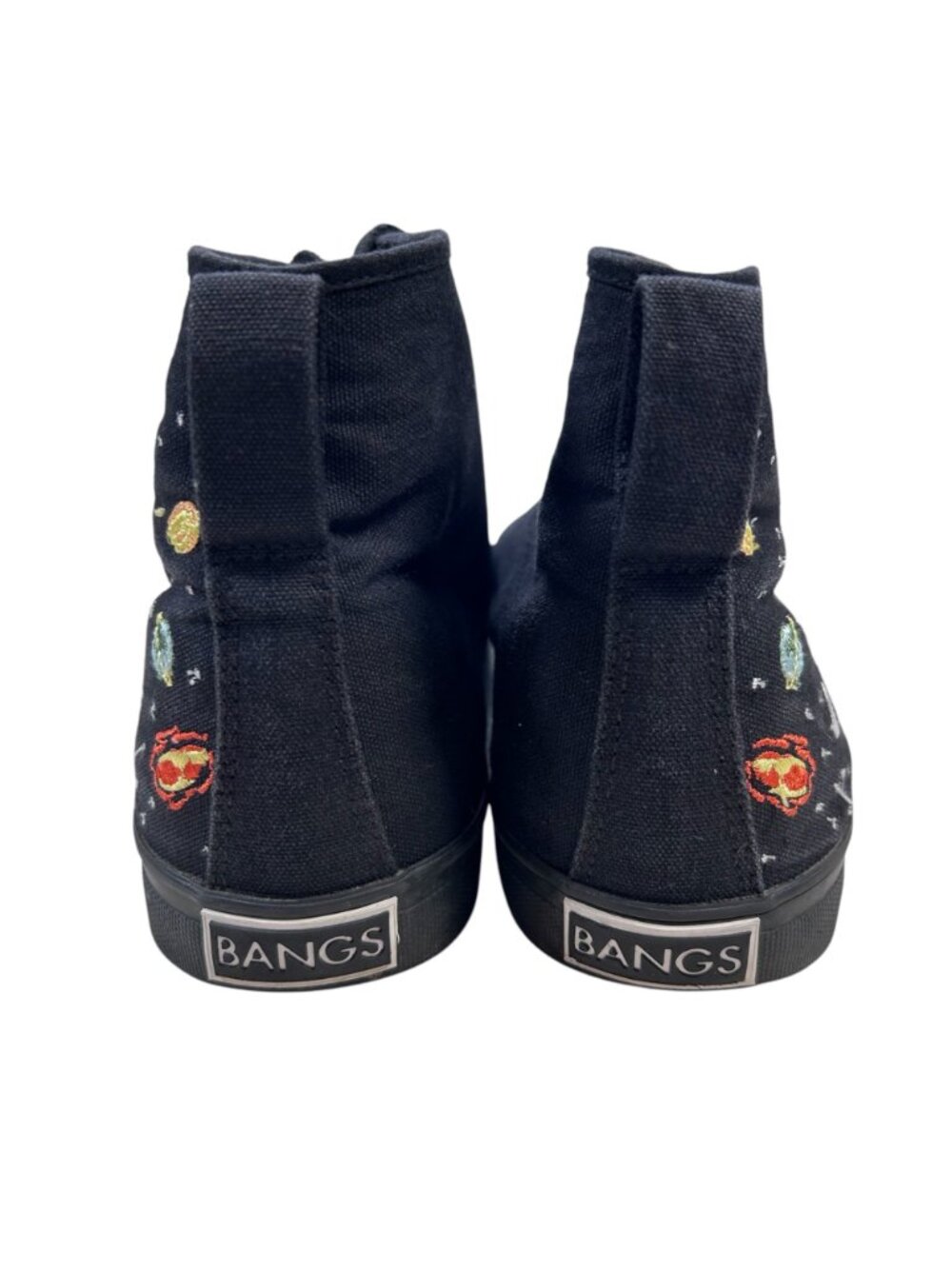 BANGS Universe Planet High Top Sneaker US Men 11 Canvas Black Embroidered - Picture 4 of 8